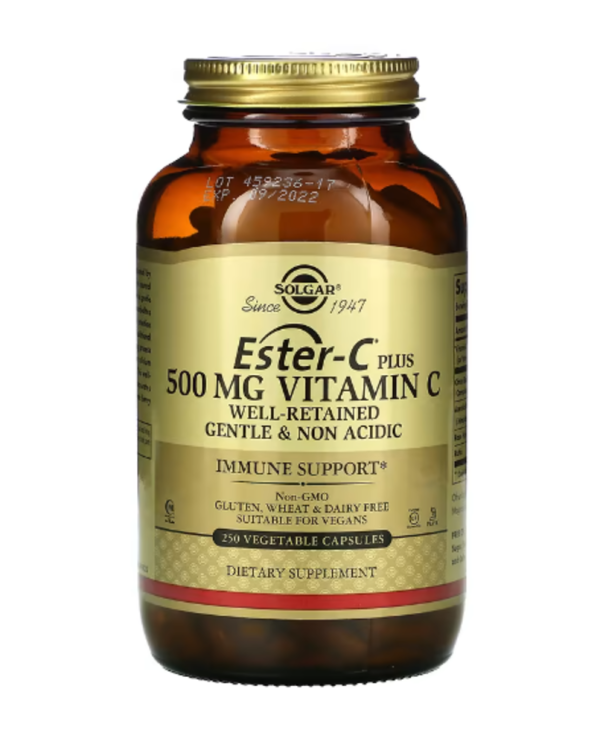 Solgar, Ester-C Plus, Vitamin C, 500 mg, 250 Vegetable Capsules