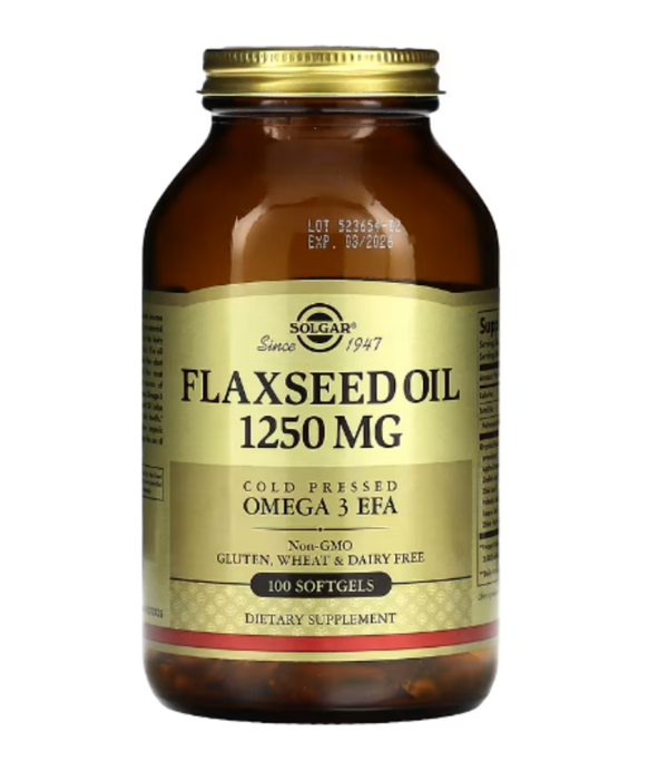 Solgar, Flaxseed Oil, 1,250 mg, 100 Softgels (625 mg per Softgel)