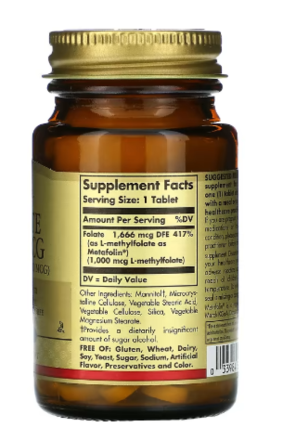 Solgar, Folate, 1,000 mcg, 60 Tablets