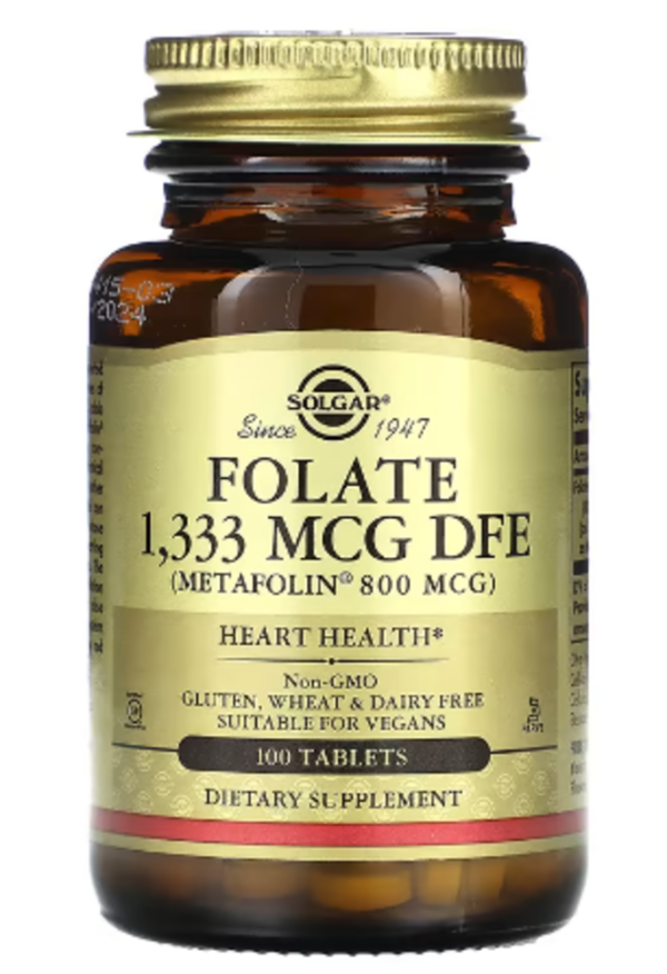 Solgar, Folate, 1,333 mcg, 100 Tablets (1,333 mcg DFE per Tablet)