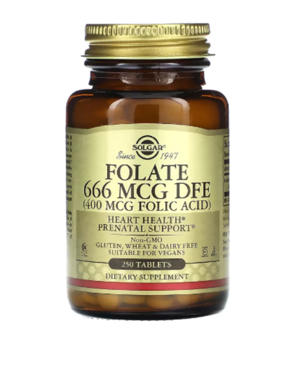 Solgar, Folate, 400 mcg, 250 Tablets
