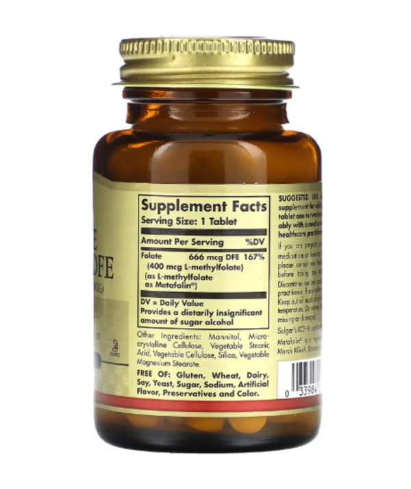 Solgar, Folate, 666 mcg, 100 Tablets (666 mcg DFE per Tablet)