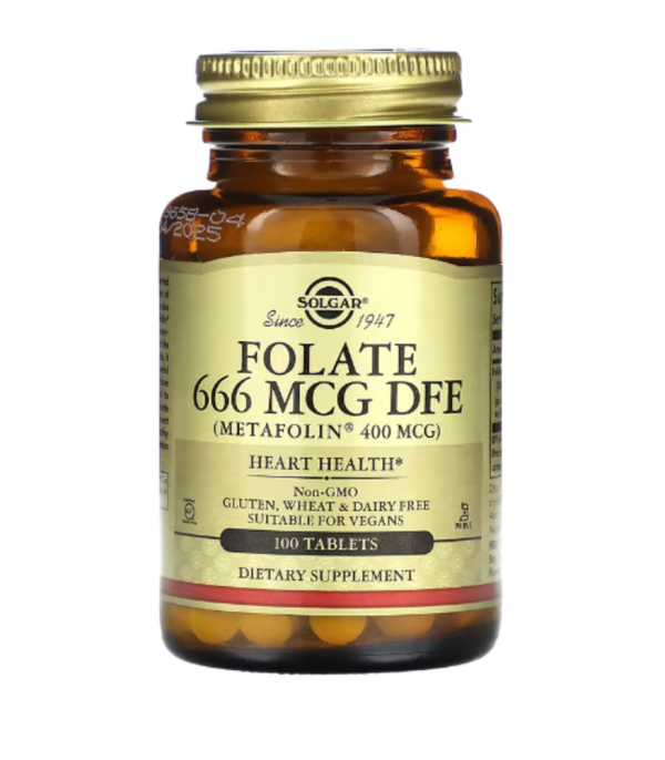 Solgar, Folate, 666 mcg, 100 Tablets (666 mcg DFE per Tablet)
