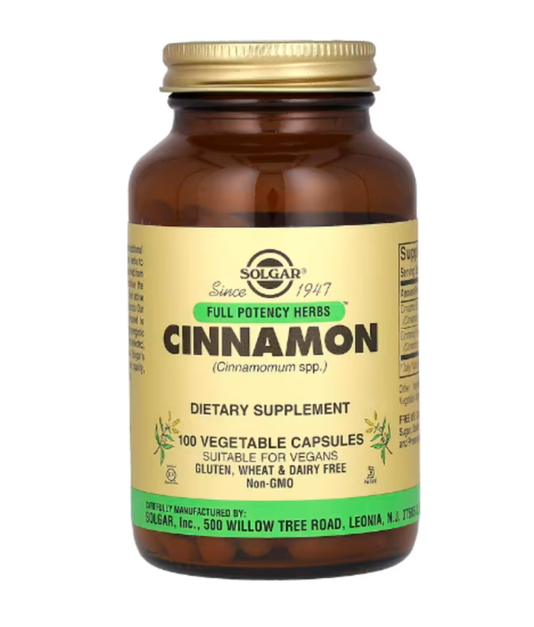 Solgar, Full Potency Herbs, Cinnamon, 100 Vegetable Capsules