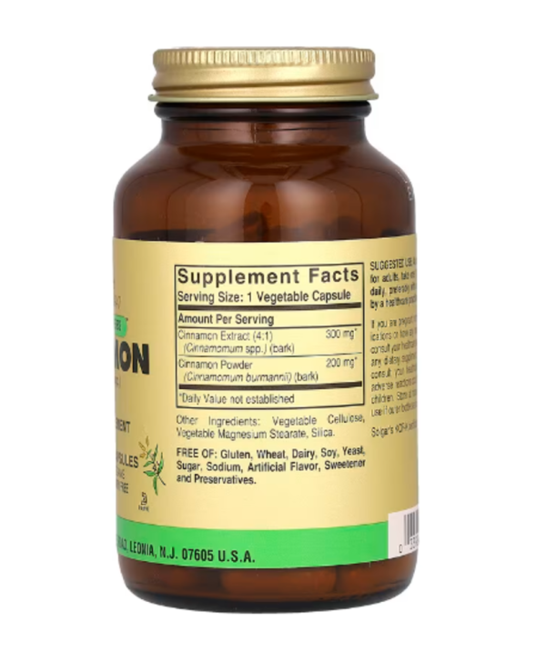 Solgar, Full Potency Herbs, Cinnamon, 100 Vegetable Capsules
