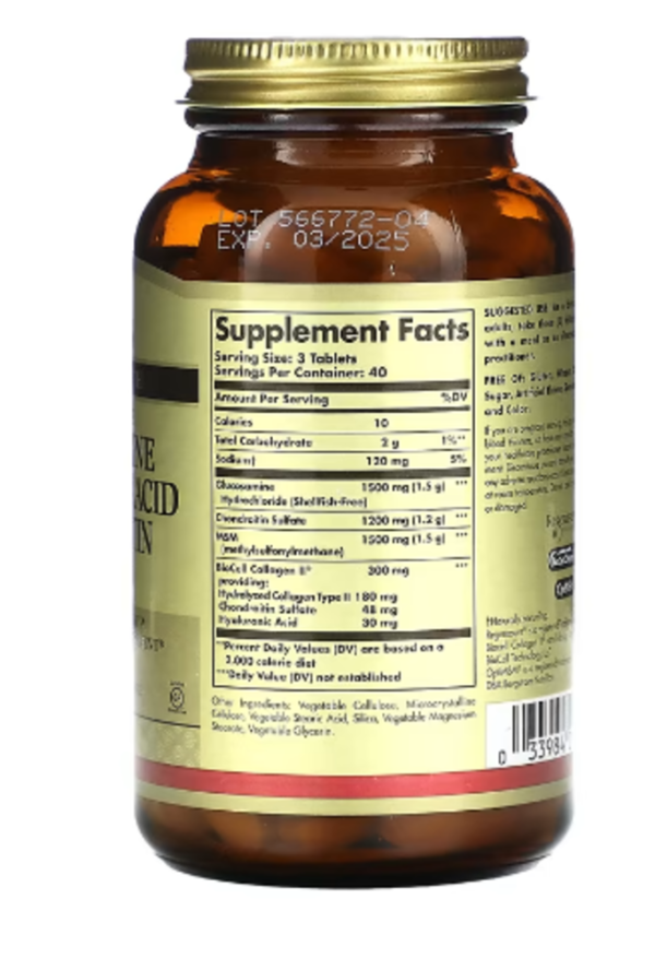Solgar, Glucosamine Hyaluronic Acid Chondroitin MSM, 120 Tablets