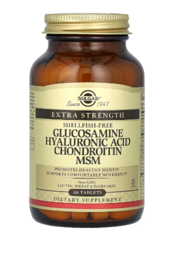 Solgar, Glucosamine Hyaluronic Acid Chondroitin MSM, Extra Strength, 60 Tablets