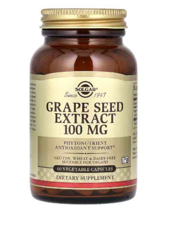 Solgar, Grape Seed Extract, 100 mg, 60 Vegetable Capsules