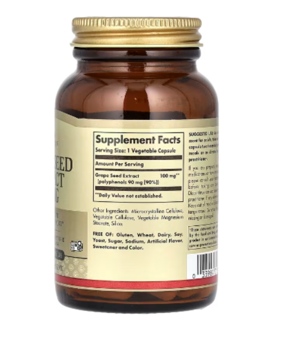 Solgar, Grape Seed Extract, 100 mg, 60 Vegetable Capsules