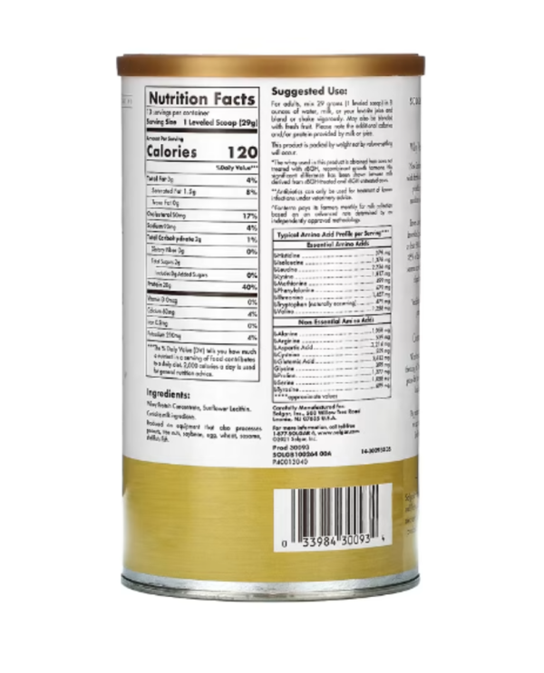 Solgar, Grass Fed, Whey To Go Protein Powder, Unflavored, 13.2 oz (377 g)