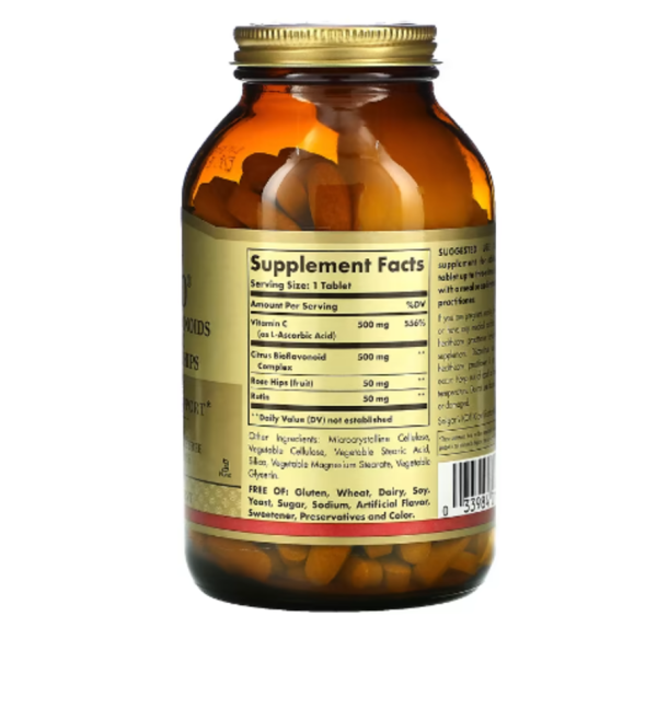 Solgar, Hy-Bio, Citrus Bioflavonoids, Vitamin C, Rutin & Rose Hips, 250 Tablets