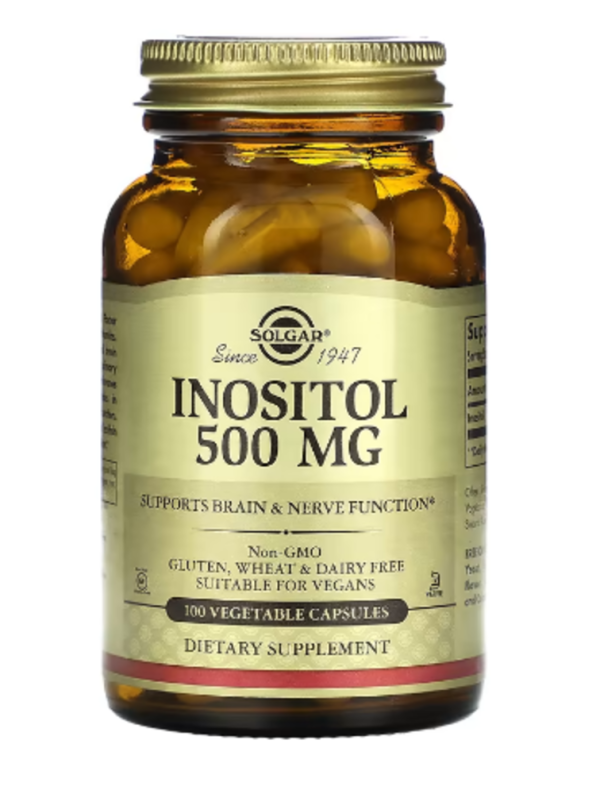 Solgar, Inositol, 500 mg, 100 Vegetable Capsules