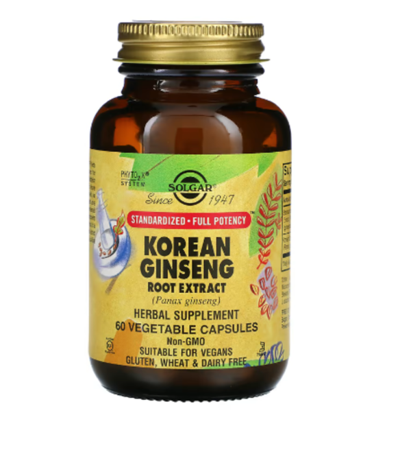 Solgar, Korean Ginseng Root Extract, 60 Vegetable Capsules