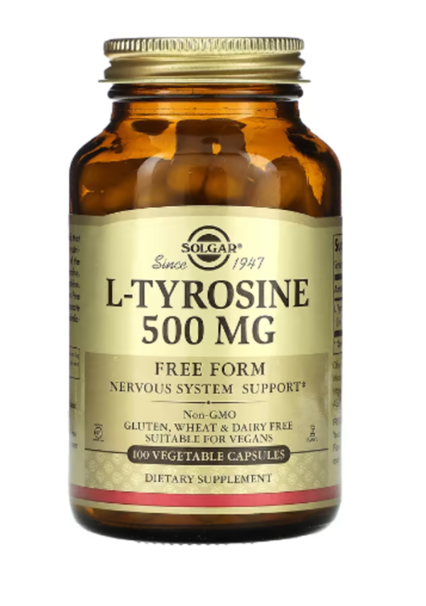 Solgar, L-Tyrosine, 500 mg, 100 Vegetable Capsules