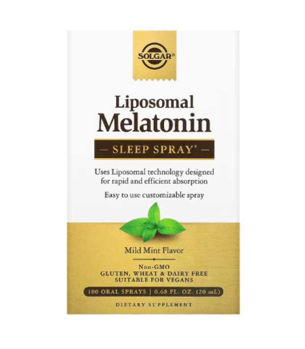 Solgar, Liposoman Melatonin, Sleep Spray, Mild Mint, 100 Oral Sprays, 0.68 fl oz (20 ml)