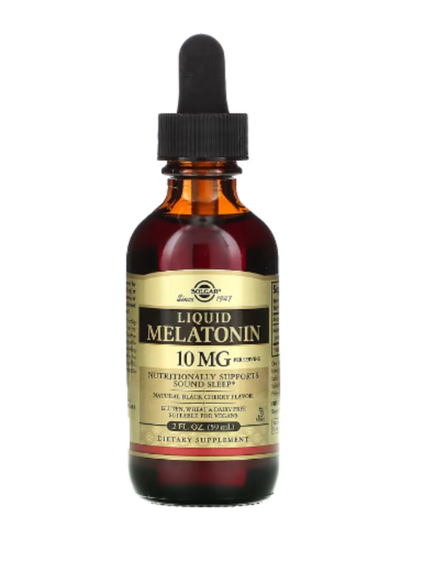 Solgar, Liquid Melatonin, Natural Black Cherry Flavor, 10 mg, 2 fl oz (59 ml)