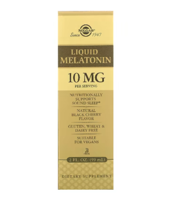 Solgar, Liquid Melatonin, Natural Black Cherry Flavor, 10 mg, 2 fl oz (59 ml)