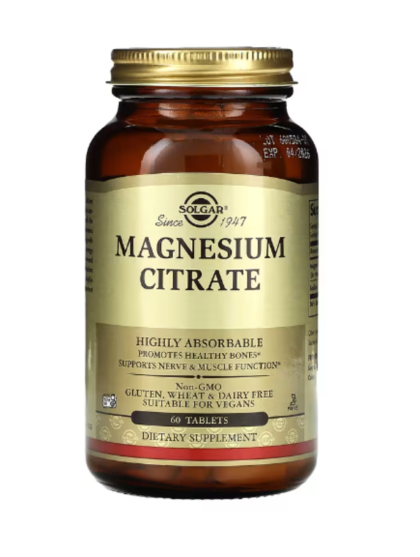 Solgar, Magnesium Citrate, 60 Tablets