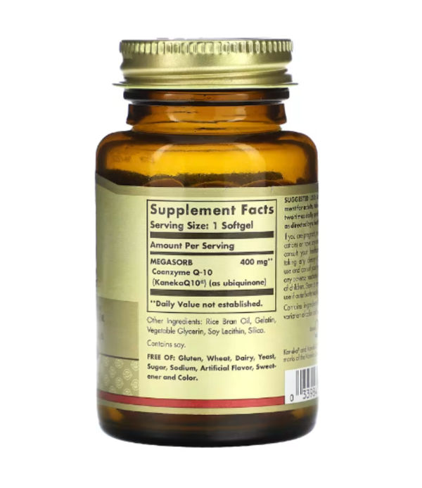 Solgar, Megasorb CoQ-10, 400 mg, 30 Softgels