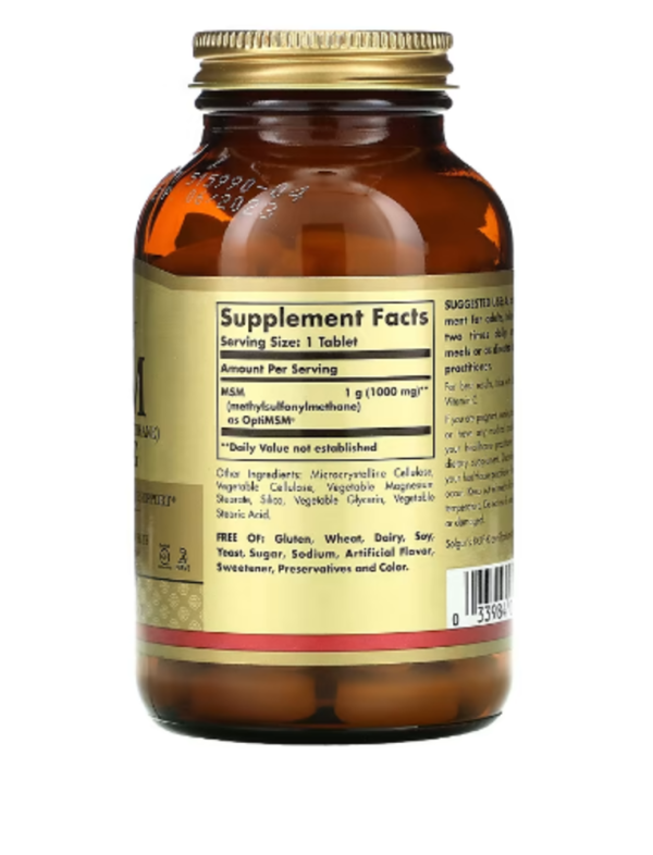 Solgar, MSM (Methylsulfonylmethane), 1,000 mg, 120 Tablets