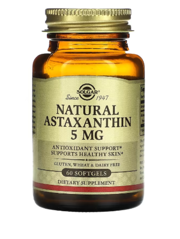 Solgar, Natural Astaxanthin, 5 mg, 60 Softgels