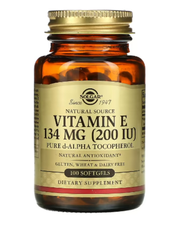 Solgar, Natural Source Vitamin E, 134 mg (200 IU), 100 Softgels