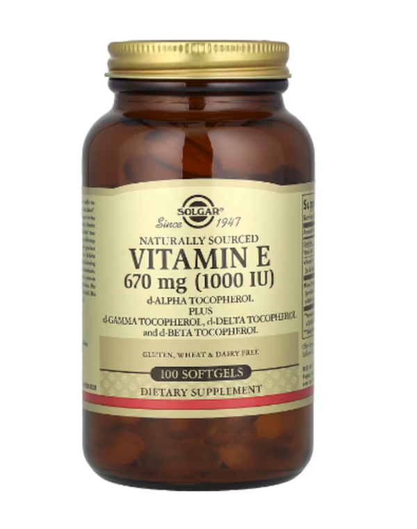 Solgar, Natural Source Vitamin E, 670 mg (1,000 IU), 100 Softgels
