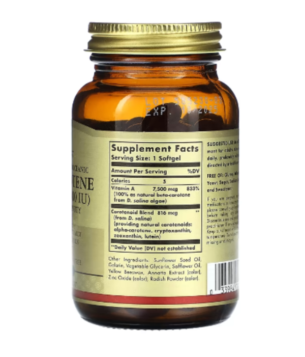 Solgar, Naturally Sourced Oceanic Beta-Carotene, 7,500 mcg (25,000 IU), 90 Softgels