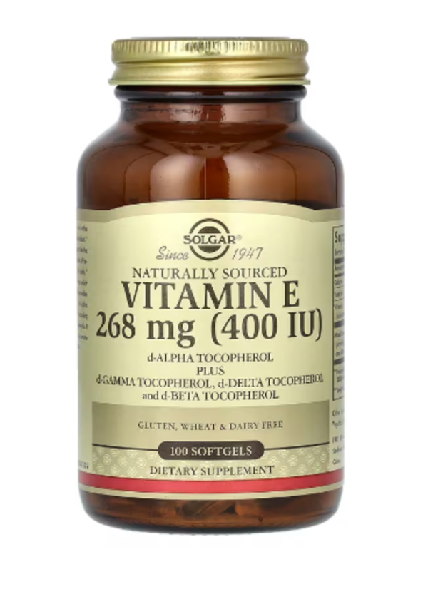 Solgar, Naturally Sourced Vitamin E, 268 mg (400 IU), 100 Softgels