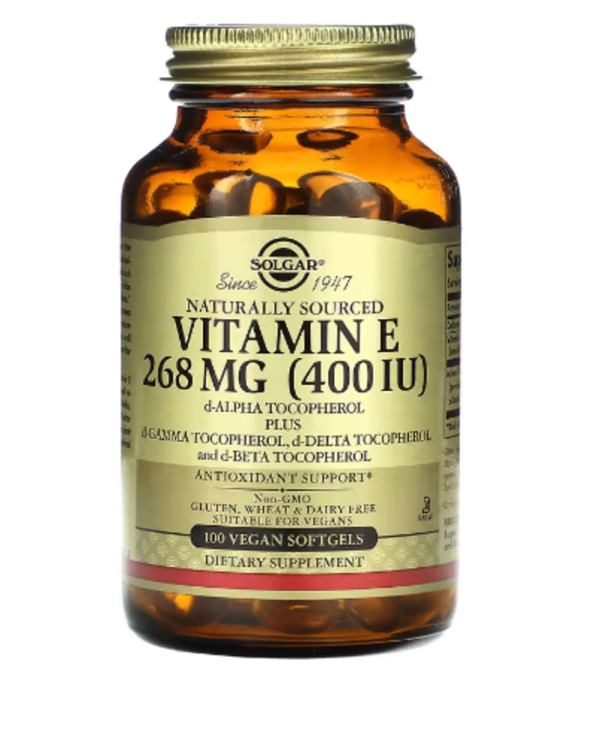 Solgar, Naturally Sourced Vitamin E, 268 mg (400 IU), 100 Vegan Softgels