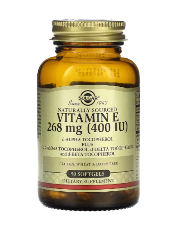 Solgar, Naturally Sourced Vitamin E, 268 mg (400 IU), 50 Softgels