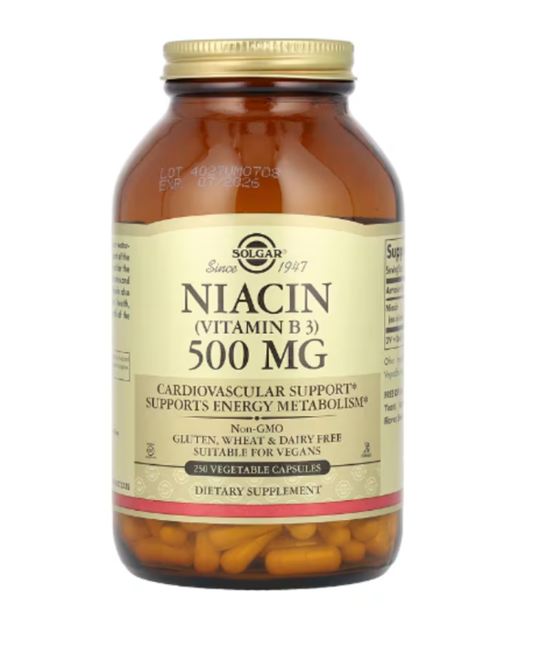 Solgar, Niacin (Vitamin B3), 500 mg, 250 Vegetable Capsules