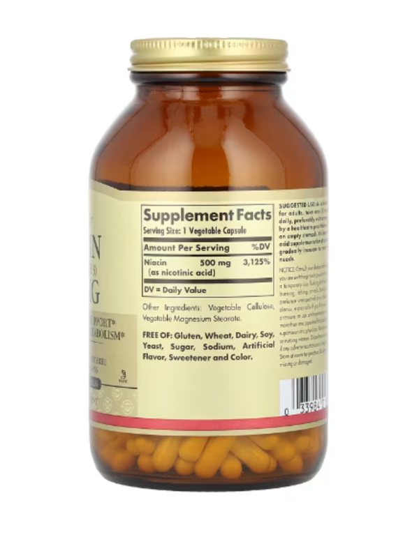 Solgar, Niacin (Vitamin B3), 500 mg, 250 Vegetable Capsules