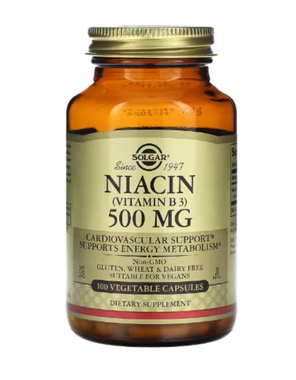 Solgar, Niacin (Vitamin B 3), 500 mg, 100 Vegetable Capsules