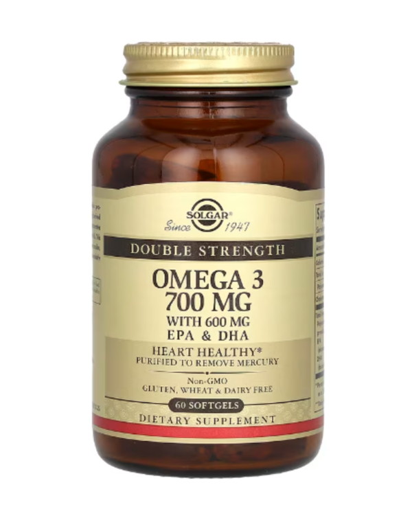 Solgar, Omega-3, Double Strength, 700 mg, 60 Softgels