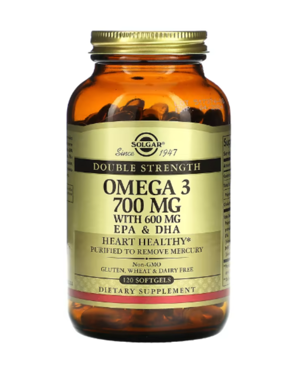 Solgar, Omega-3, EPA & DHA, Double Strength, 700 mg, 120 Softgels