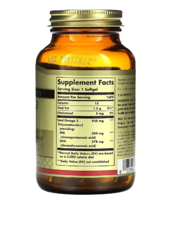 Solgar, Omega-3, EPA & DHA, Triple Strength, 950 mg, 50 Softgels