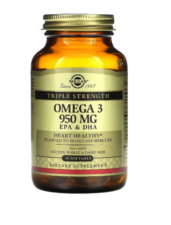 Solgar, Omega-3, EPA & DHA, Triple Strength, 950 mg, 50 Softgels