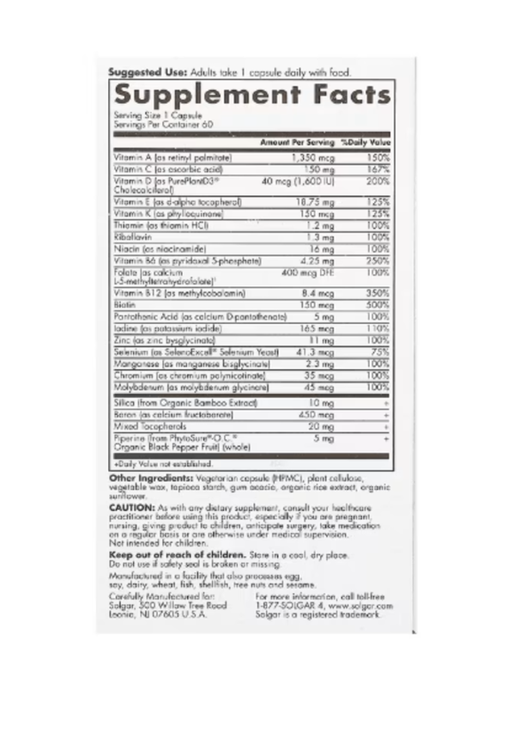 Solgar, One Daily Women's Multi 50+, 60 Capsules