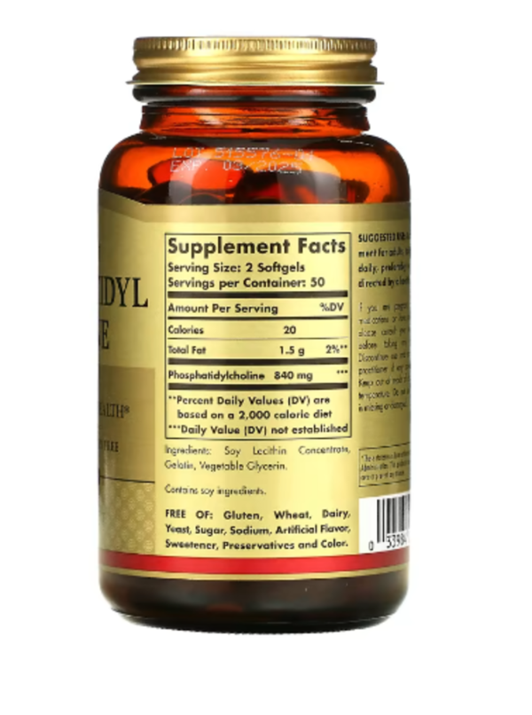 Solgar, Phosphatidyl Choline, 100 Softgels