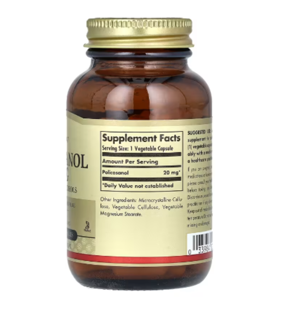 Solgar, Policosanol, 20 mg, 100 Vegetable Capsules