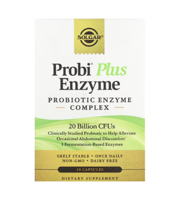 Solgar, Probi Plus Enzyme, Probiotic Enzyme Complex, 20 Billion CFUs, 30 Capsules