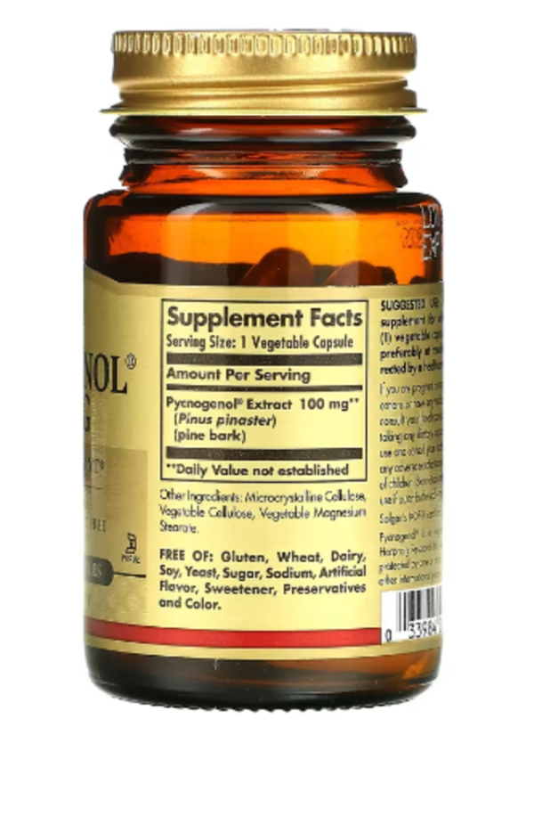 Solgar, Pycnogenol, 100 mg, 30 Vegetable Capsules