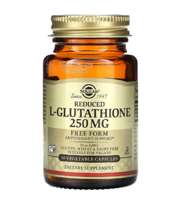 Solgar, Reduced L-Glutathione, 250 mg, 30 Vegetable Capsules