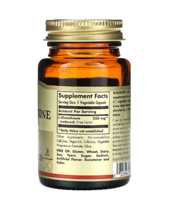 Solgar, Reduced L-Glutathione, 250 mg, 30 Vegetable Capsules