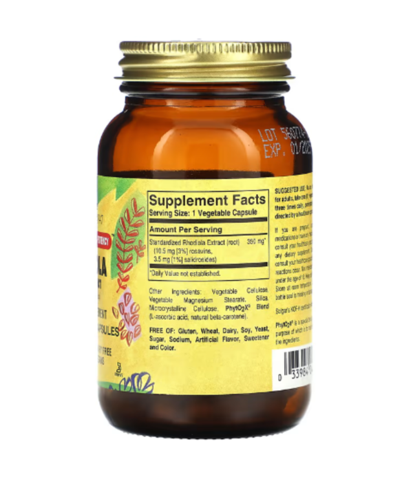 Solgar, Rhodiola Root Extract, 60 Vegetable Capsules