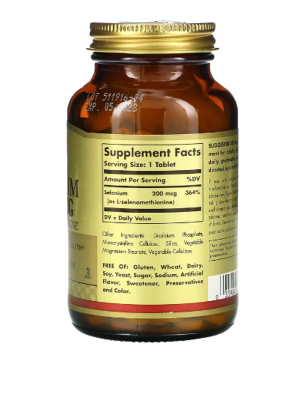 Solgar, Selenium, Yeast-Free, 200 mcg, 250 Tablets