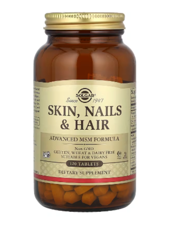 Solgar, Skin, Nails & Hair, Advanced MSM Formula, 120 Tablets