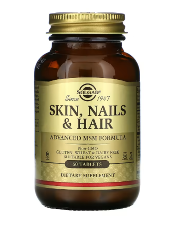 Solgar, Skin, Nails & Hair, Advanced MSM Formula, 60 Tablets