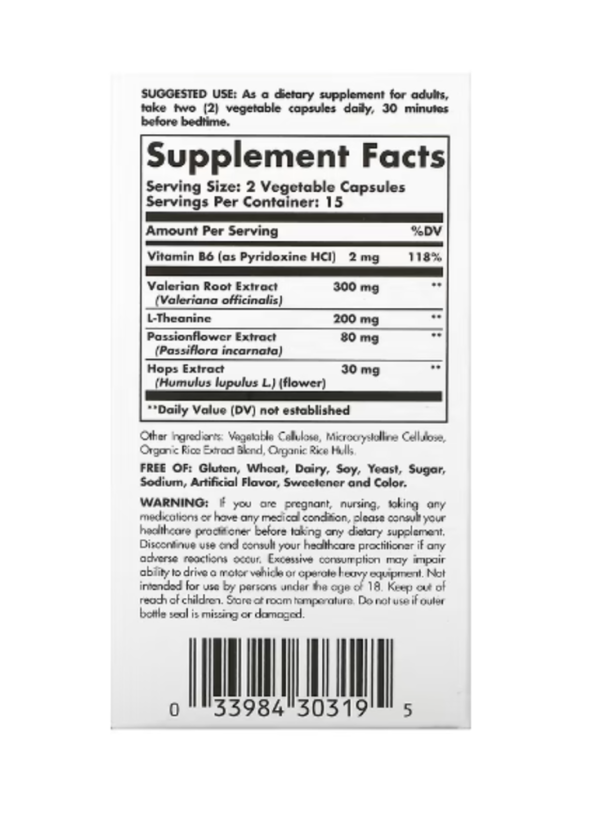 Solgar, Sleep & Stress Support, 30 Vegetable Capsules